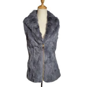 Patrizia Luca Milano Gray Fur Vest